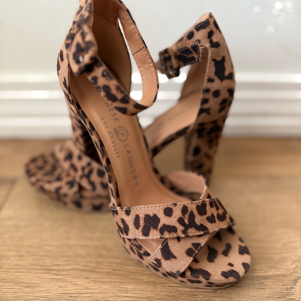 Chinese Laundry Brown Leopard Heels - Size 6